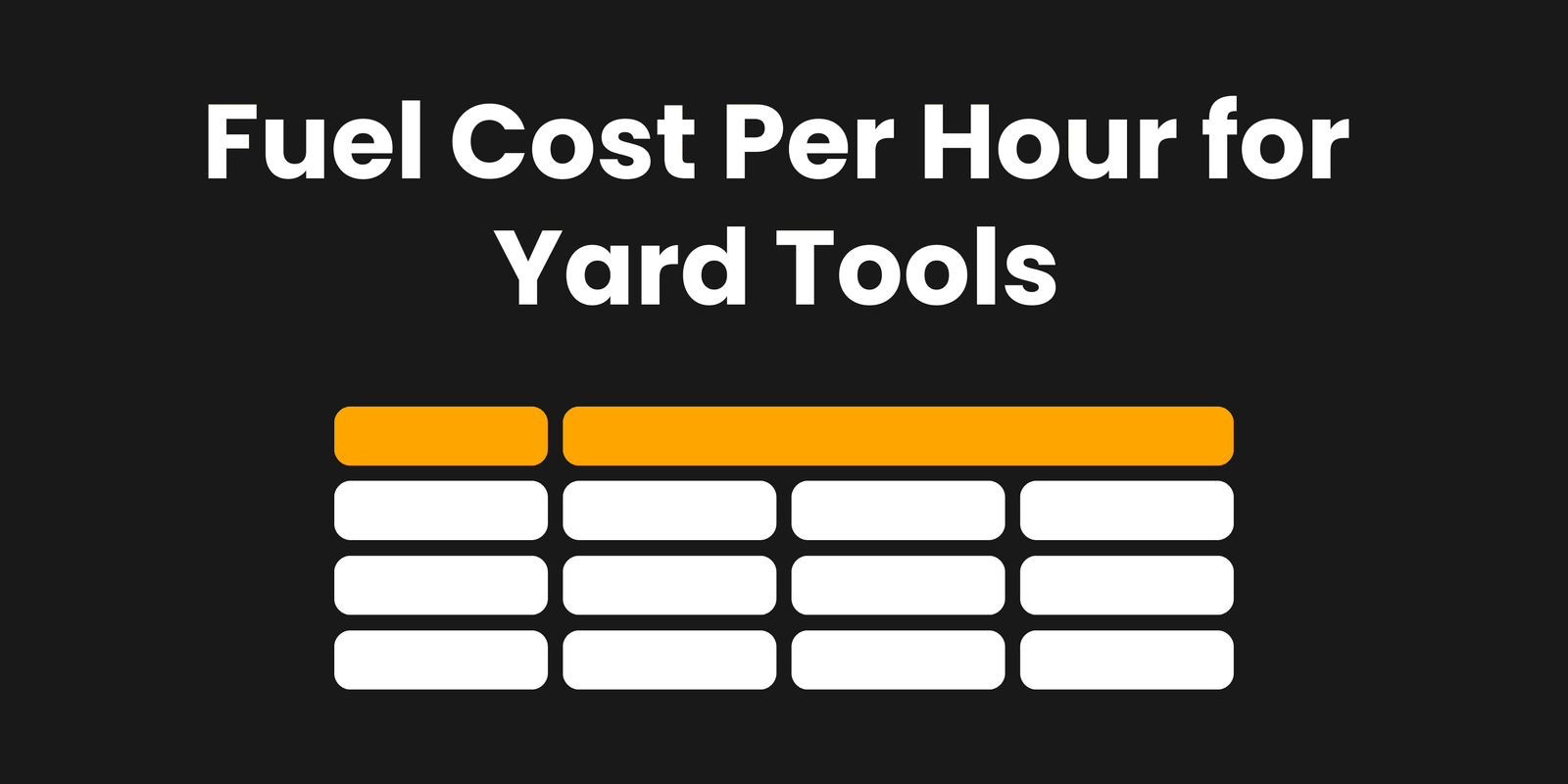 Fuel Cost Per Hour for Yard Tools by Horsepower (Full Chart)