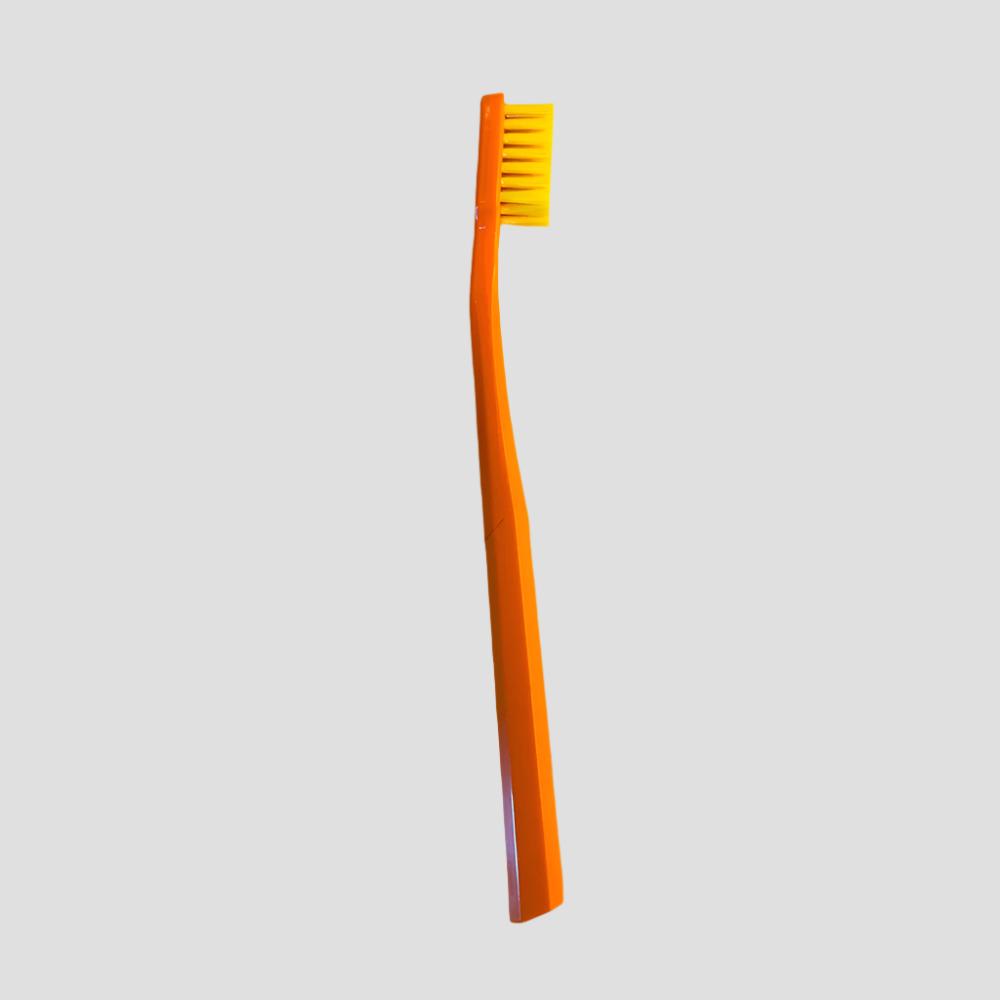 Compact Orange Travel Toothbrush with Protective Case