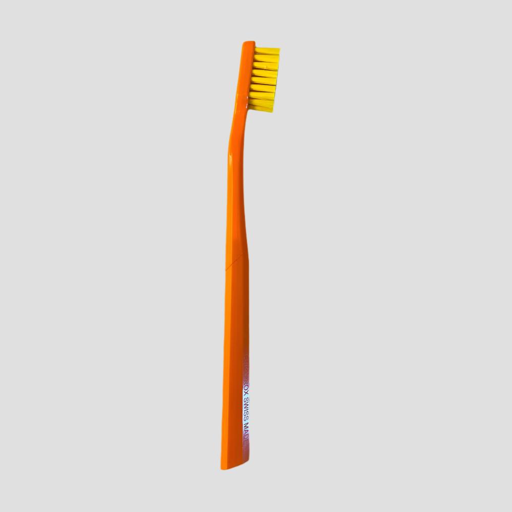 Compact Orange Travel Toothbrush with Protective Case