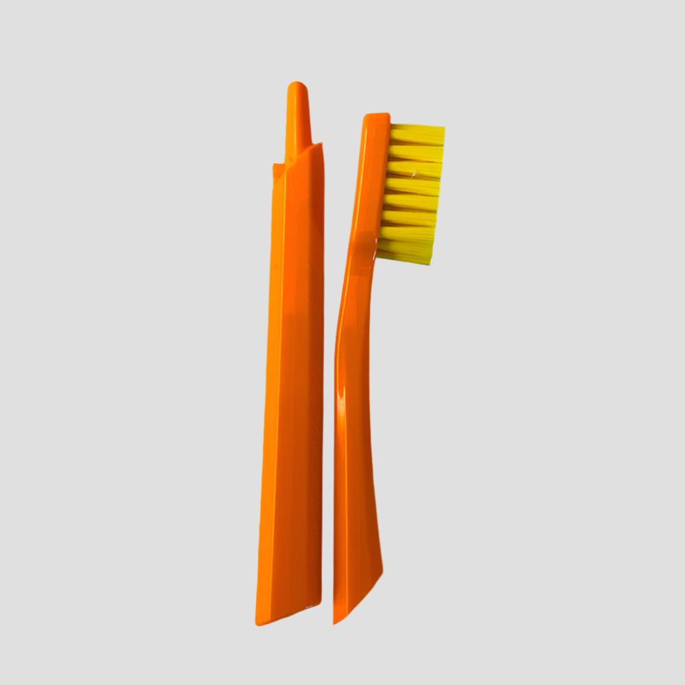 Compact Orange Travel Toothbrush with Protective Case